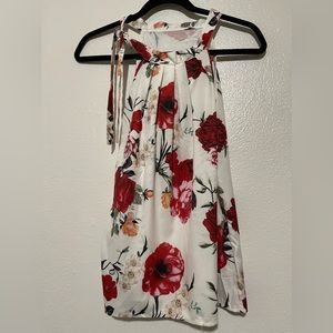 Floral Blouse, Size Medium, beautiful print, side tie.